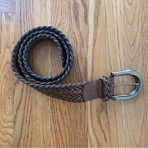 Men’s Brown Lands’ End Braid Belt EUC